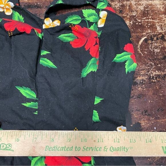 Royal Creations Dress Hawaiian Floral Tropical Smocked Fit Flare‎ Rockabilly L - Picture 9 of 10